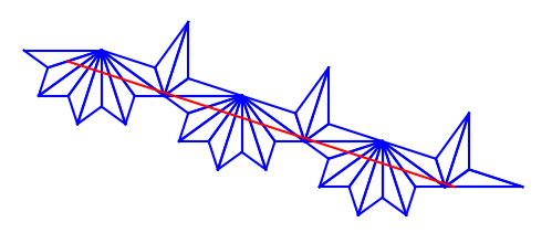 an unfolding of the 1,2,7 triangle around angle $9\pi/10$