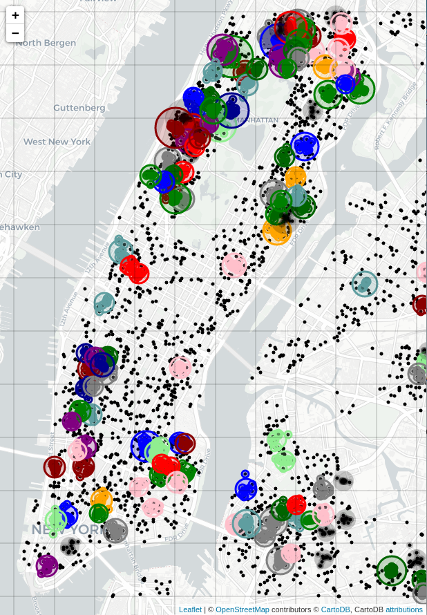 agglomerative clustering of rodent sightings with the Ward linkage